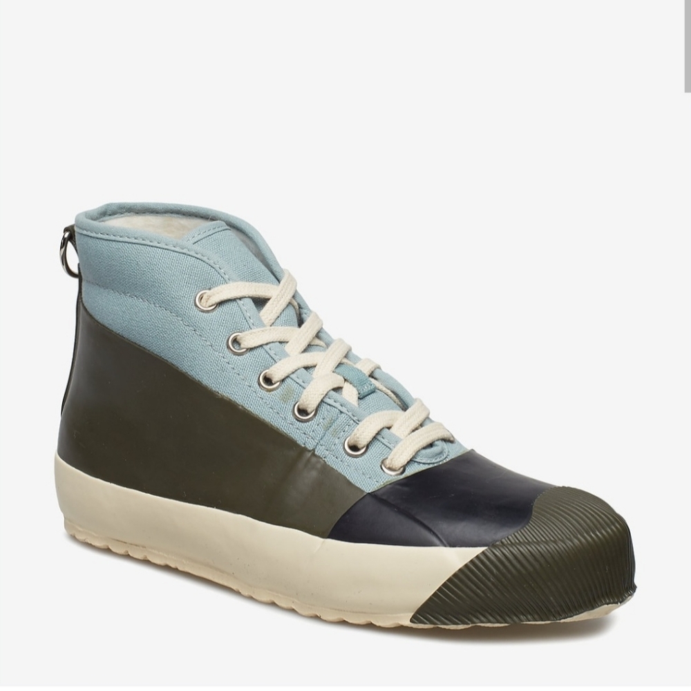 Isle Jacobsen Hornbaek Short Rubber Lace-Up Winter Rain Sneaker Boots Army 38/8